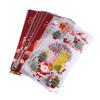 50Pcs Christmas Candy Gift Packaging Bag With Ribbon Ties Cookies Baking Xmas Plastic Bags Kids Party Favors Wrapping Bags