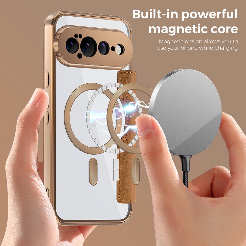 Подходит для чехла мобильного телефона Google PIXEL11ProXL, золотой щит, чехол-книжка, кожаный чехол, магнитная застежка с держателем для карт 10A, защита от падения