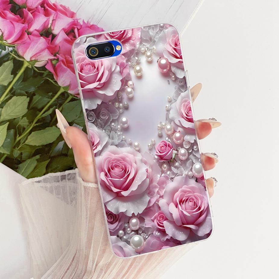 For Oppo A1k Case CPH1923 Luxury Flowers Butterfly Painted Cover Soft Silicone Case For Realme C2 RMX1941 OppoA1k RealmeC2 Shell