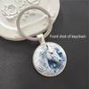 Running Stallion Pattern Round Pendant Keychain - Hot-selling Metal Charm Gift