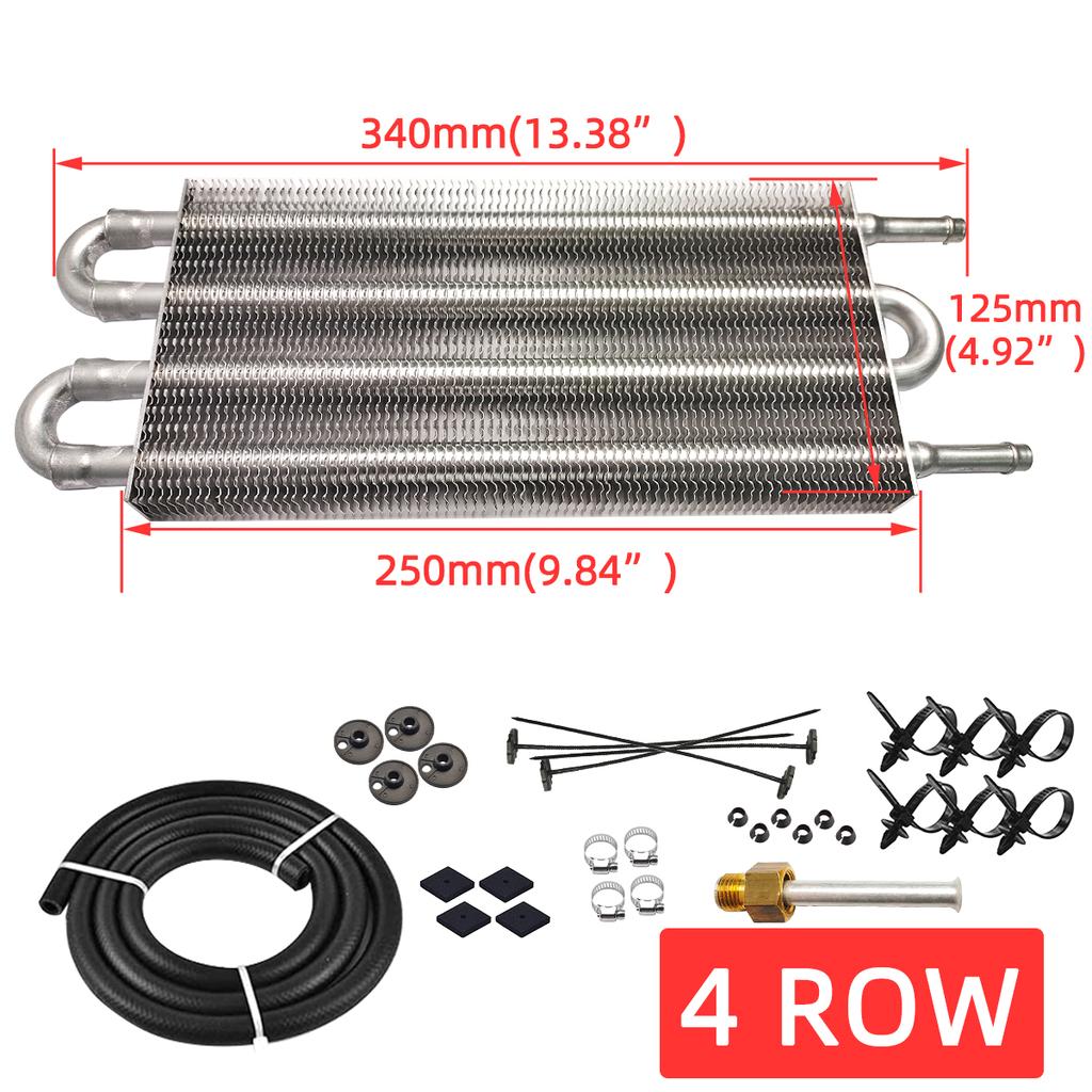 Universal Aluminum Oil Cooler 4 Row 6 Row 8 Row Radiator Converter Kit Remote Transmission Auto Manual Car Motorcycle