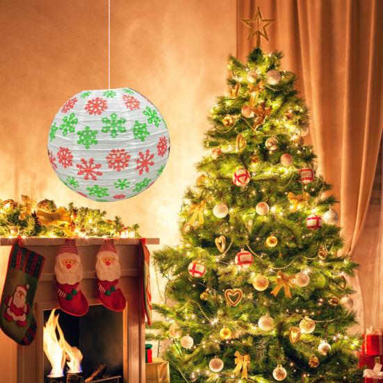 Рождественский бумажный фонарь Yousheng, разноцветная снежинка, снеговик, Санта-Клаус, олень, украшение, праздничный реквизит для рождественской домашней вечеринки