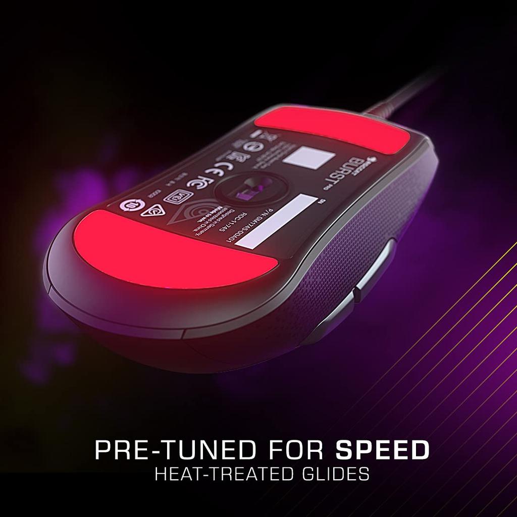 ROCCAT Burst Pro Gaming Wired Optical Side Lightweight German Compatible with Windows 7 and later Mouse, USB, Black, Optical, 16K, Switches, Buttons,