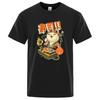 Japan Sushi Chef Cat Cartoons Men Tshirt Oversized Loose Clothes Street Cotton T Shirts Fashion T-Shirts