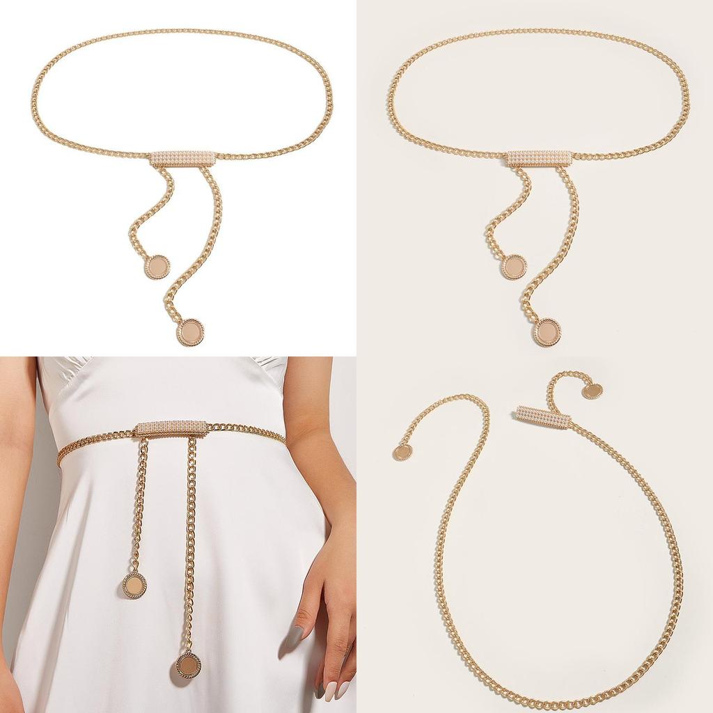 Chain Waist Metal Women With Pearl Buckle For Elegant Summer Winter Outfits
