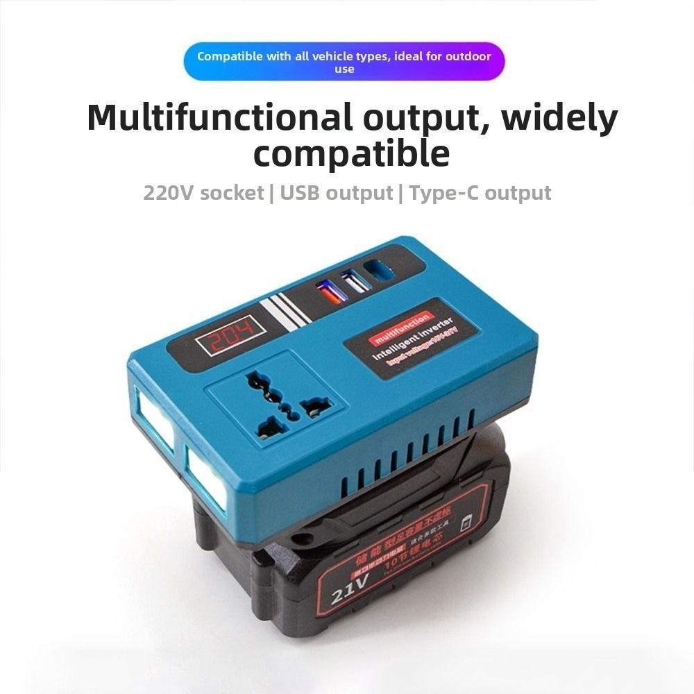 DC 21V To AC 180V-220V 120W Portable Power Inverter Digital Voltage Display Smart Transformer