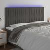 VidaXL LED Headboard Bedroom Furniture Double Bed Accessory Head of Bed Frame Interior Dark Grey 3122723