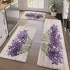 1 шт. Противоусталости кухонные коврики, Принт «Букет лаванды», Водонепроницаемый, Нескользящий, Толстый, Амортизирующий кухонный коврик, Прочный комфортный коврик для стояния на кухне