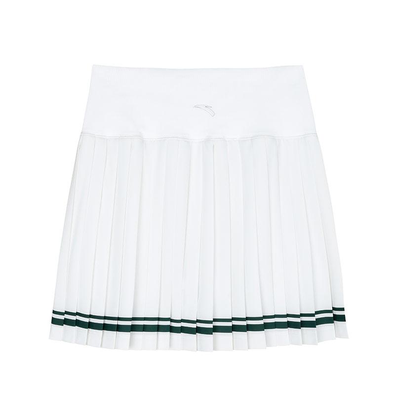 Anta Юбка Tennis Series Color Block со средней талией, удобная, дышащая, плиссированная, повседневная, женские юбки, Paper-White 162433206-4