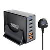 200W GaN Multi-Port PD Fast Charger with 2A4C Ports for Phones & Laptops