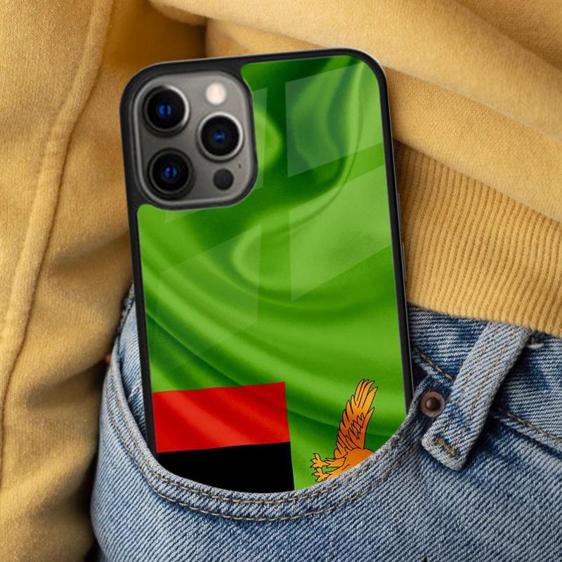 Zambia Flag Soft Phone Case for iPhone 17 Air 16e Pro max 15 Pro 13 14 Plus 11 12 MagSafe Magnetic Coque