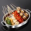 Stainless Steel Oval Grilled Fish Pan Deepened Hot Pot Multipurpose Barbecue Grill Pan  Commercial