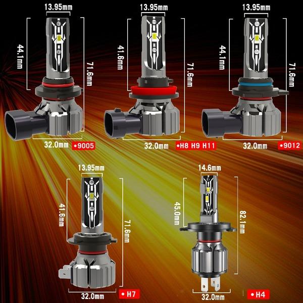 2 шт. 100 Вт 30000LM H4 H7 Canbus LED H8 H9 H11 9005 HB3 Hir2 9012 HB2 9003 Автомобильные светодиодные фары Turbo Противотуманные фары 6000K 12 В диод