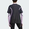 Adidas Свободная футболка для бега X Stella McCartney Truepace, женские топы, черный, фиолетовый II3236