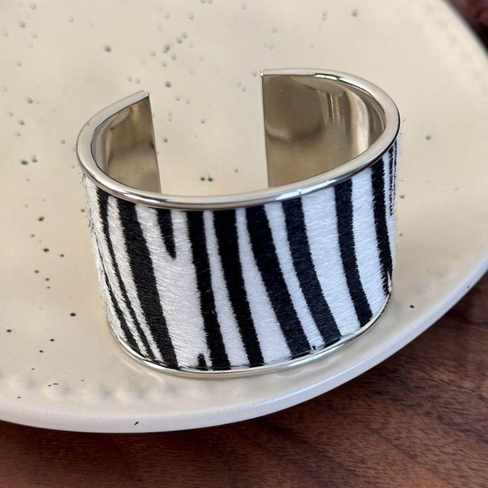 Multicolor Geometric Leopard Print Bangles Exaggerated Cuff Bangles  Hip Hop Style