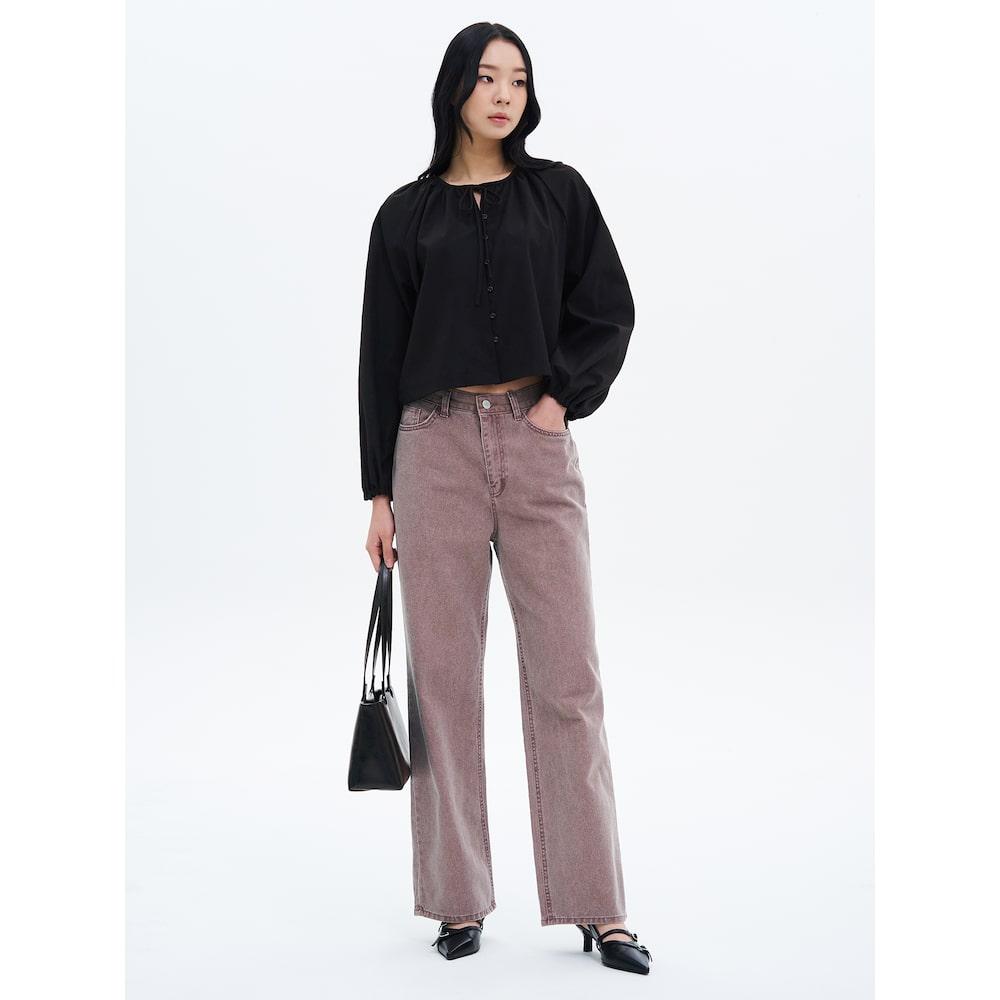 8SECONDS Color-Dyed Denim Pants Pink