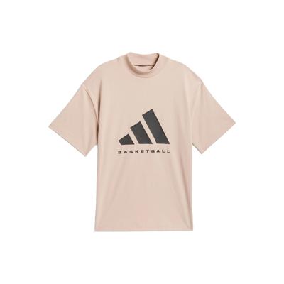 adidas Футболка с логотипом алфавита, баскетбольная трикотажная спортивная футболка с круглым вырезом и короткими рукавами, топы унисекс, жемчужно-пепельный IT4509