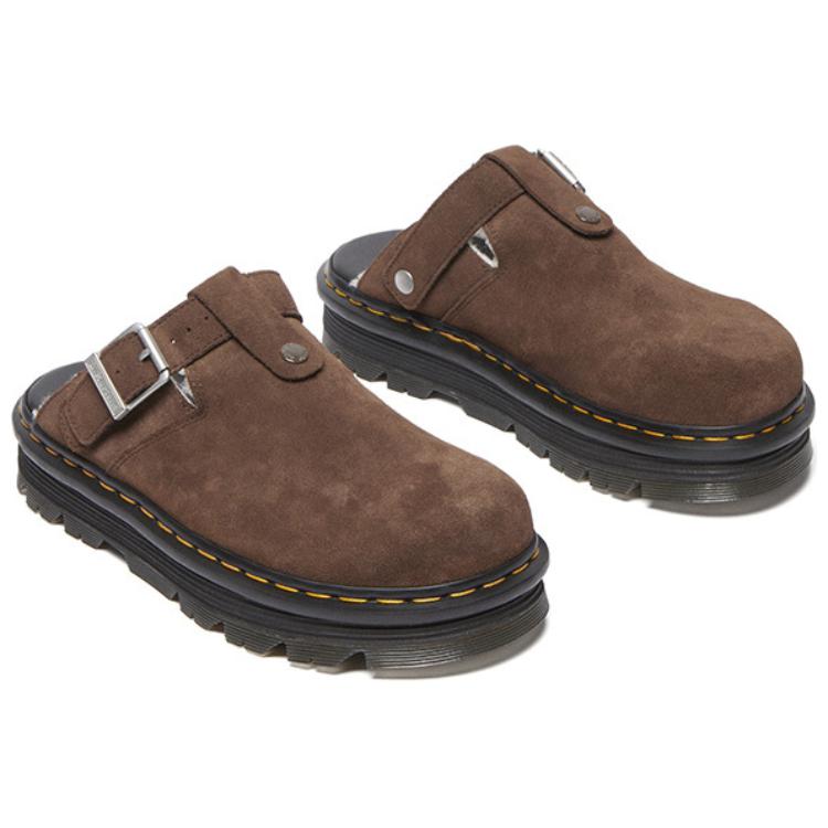 Dr. Martens Модные универсальные шлепанцы с открытым носком Унисекс Шлепанцы Темно-коричневые 31938201