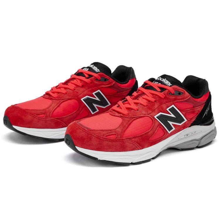New Balance 990v3 Сделано в США Красные замшевые мужские кроссовки Ярко-розовые черные M990PL3