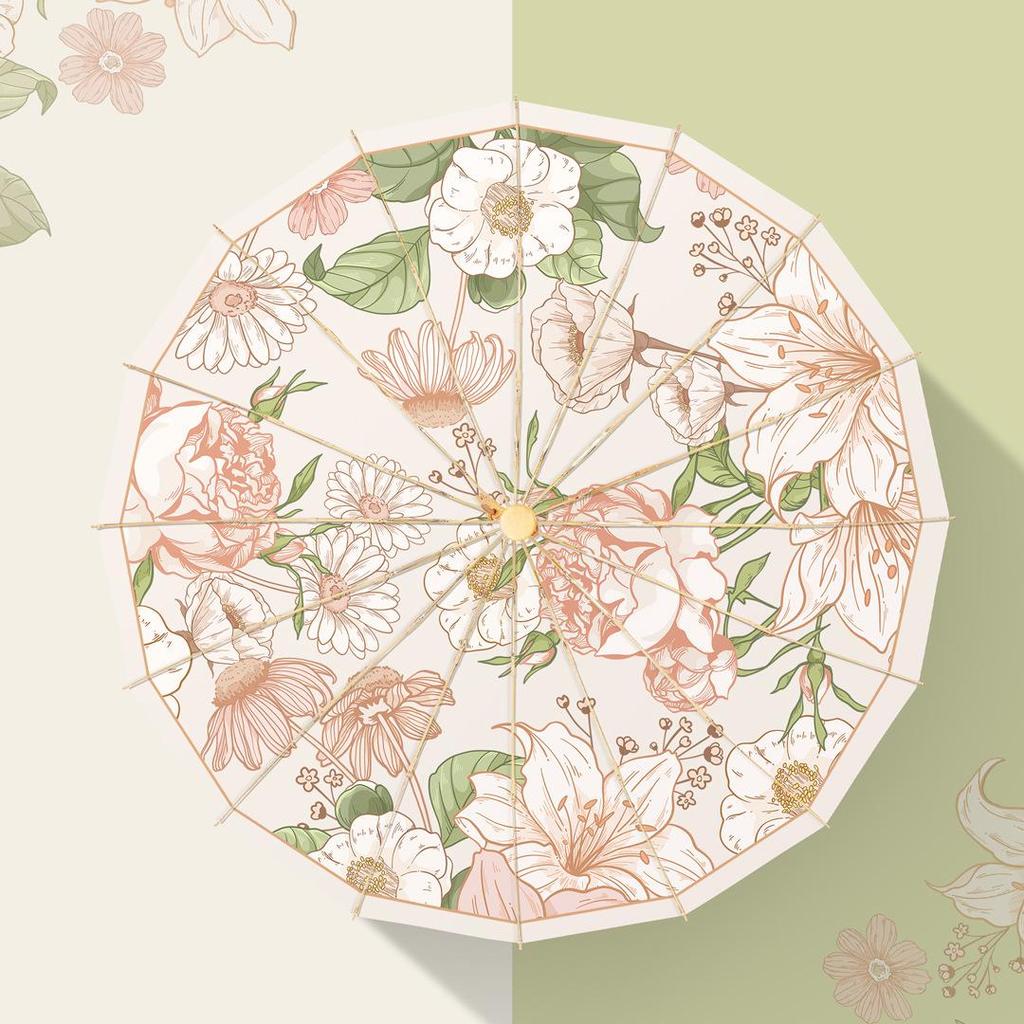 Очень большой зонт с 16 спицами, ветрозащитный, с защитой от УФ-лучей - двойного назначения для солнца и дождя