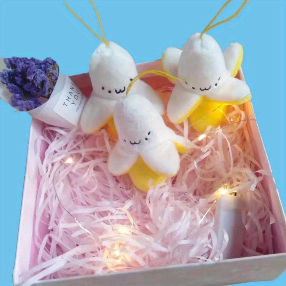 Cartoon Plush Banana Keychain On Backpack Hairy Kawaii Banana Pendant for Women Men Kid Toy Doll Key Chain Bag Car