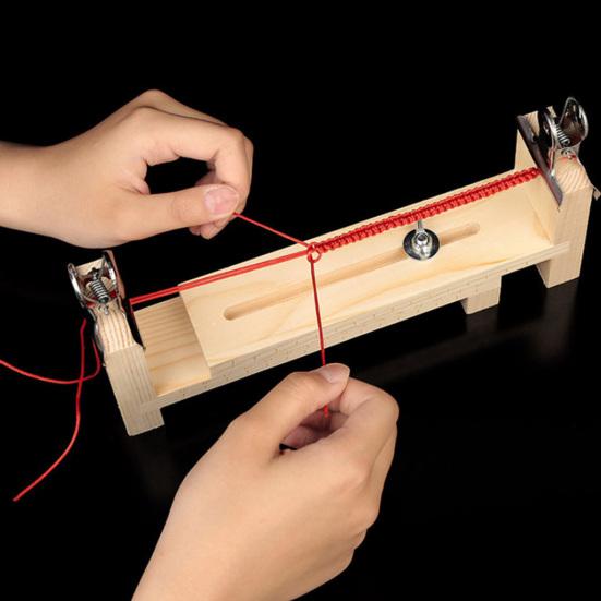 Деревянный браслет-приспособление со шкалой, регулируемая длина, набор для изготовления браслетов своими руками, инструмент для ручного вязания, приспособление для плетения браслетов с 2 зажимами для ремней и шнурков
