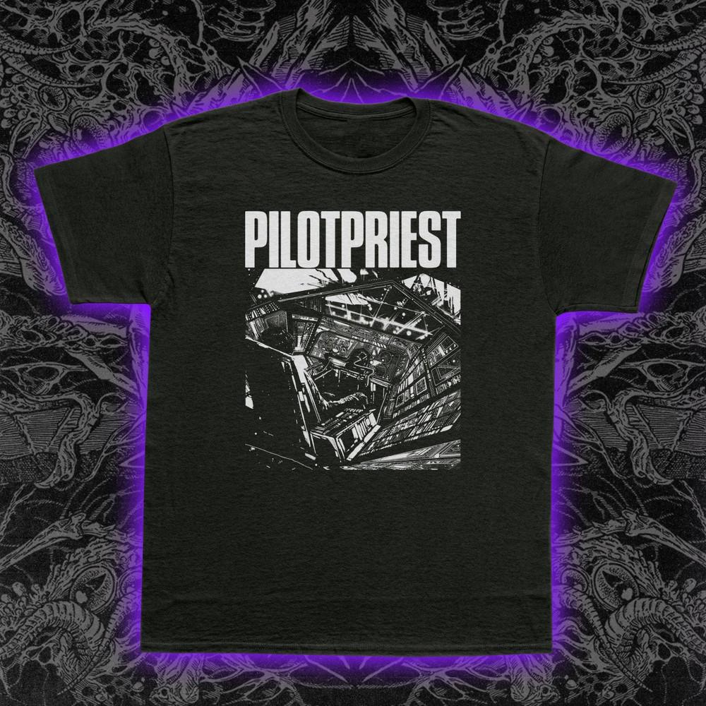 Pilotpriest T-Shirt Synthwave Retrowave Electronic Music Sci-Fi Tee S-5XL