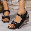 Fashion Women's Sandalias Summer Open Toe Platform Sandals Fashion Outdoor Casual Leather Sandalias Roman Style Wedge Sandals for Women