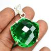 Top Quality 80.60 Ct Natural Green SAPPHIRE Certified 925 Silver Fancy Pendant AI-63-NS