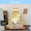 Color Blocked Fashionable Letter Embroidery Star Decoration Student Backpack