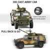 Масштаб 1/50, военный игрушечный грузовик, армейский бронированный боевой танк, внедорожник, тянуть армейские игрушки назад со светом и звуком