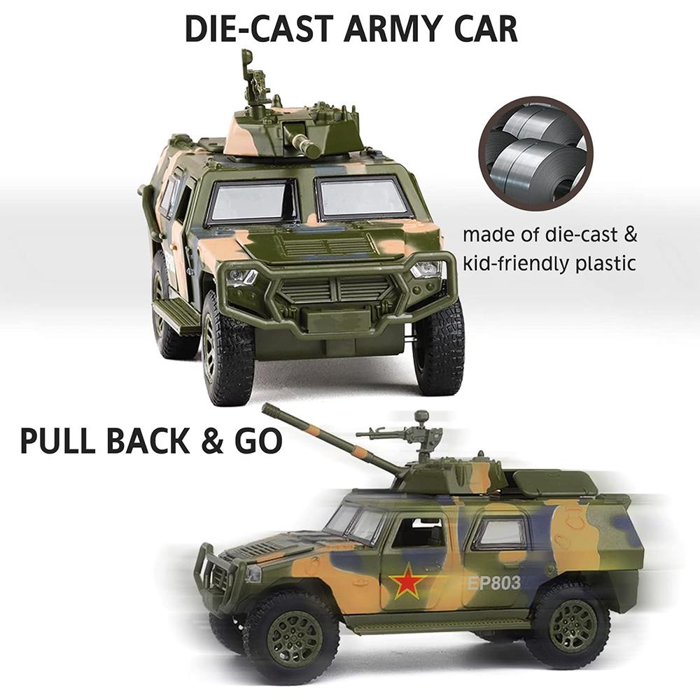 Масштаб 1/50, военный игрушечный грузовик, армейский бронированный боевой танк, внедорожник, тянуть армейские игрушки назад со светом и звуком
