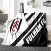 Fulham Football Crest Flannel Blanket, Soft Polyester, Modern Design, All-Season for Camping, Travel, Gifts for holidays or birthdays