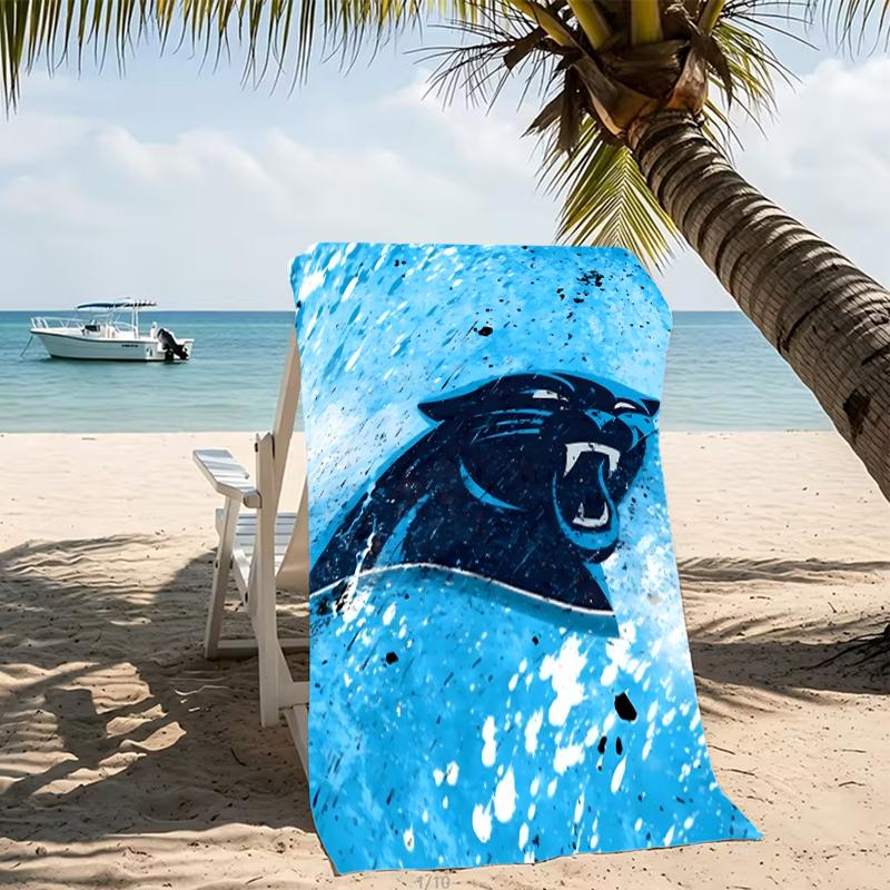 Beach Towel with Carolina Panthers Pattern - soft,absorbent,machine washable Lightweight&Modern,swimming,Travel Essentials