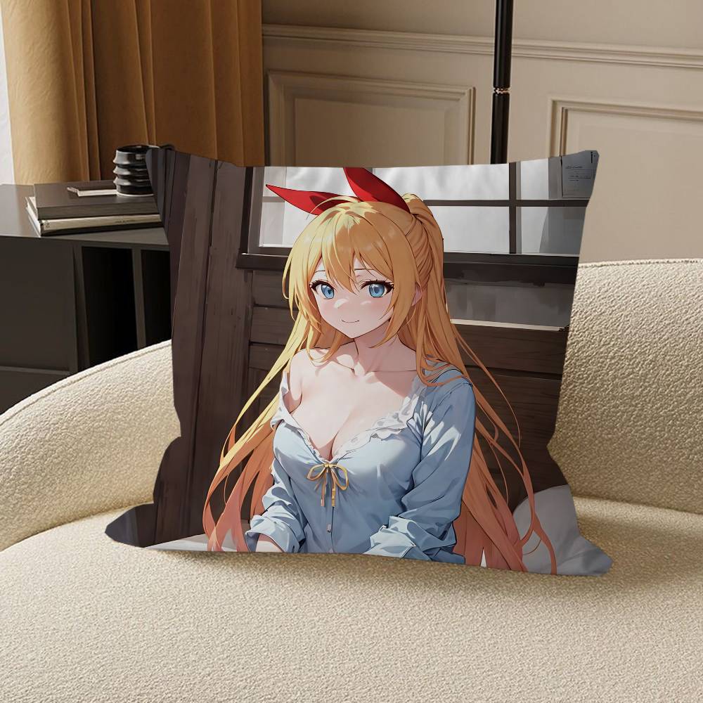 Anime K-Kirisaki-Chitoge Pillow Gift Home Office Decoration Bedroom Sofa Car Cushion Cover Case 45x45