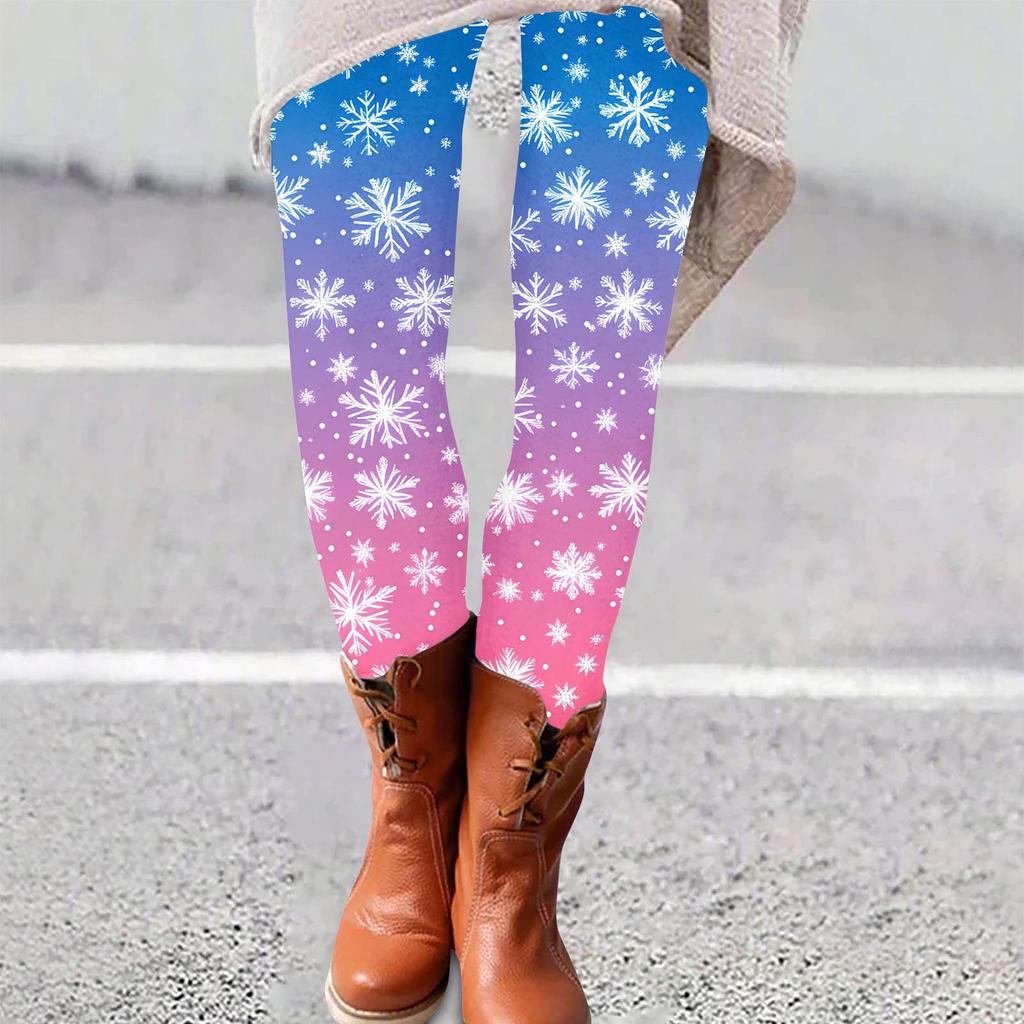 Женские брюки с рождественским принтом, эластичные, мягкие, повседневные, домашние, спальные брюки