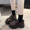 British Style Lace-up Small Leather Shoes Women's 2025 Spring and Autumn New Ins Trendy Internet Celebrity Fashion Versatile Platform Loafer Sin