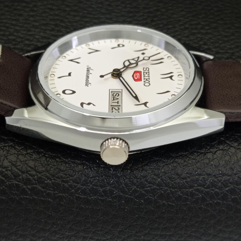 АВТОМАТИЧЕСКИЕ ВИНТАЖНЫЕ ВОССТАНОВЛЕННЫЕ МУЖСКИЕ ЧАСЫ SEIKO 5 6309A ЯПОНИЯ БЕЛЫЕ a441212-4 Sk-a441212