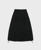Slow Record House Nylon Cargo Long Skirt_Black