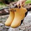 Fashion Rubber Man Boots Trend Men's Rain Boots Platform Outdoor Shoes Slip On Warm Waterproof Work Mens Booties  Shoes