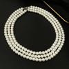 6 /8 /10mm Trendy Imitate Pearl Necklace &Bracelet For Men Women Hip Hop Beads Necklace Simple Jewelry Girl Boy Gift