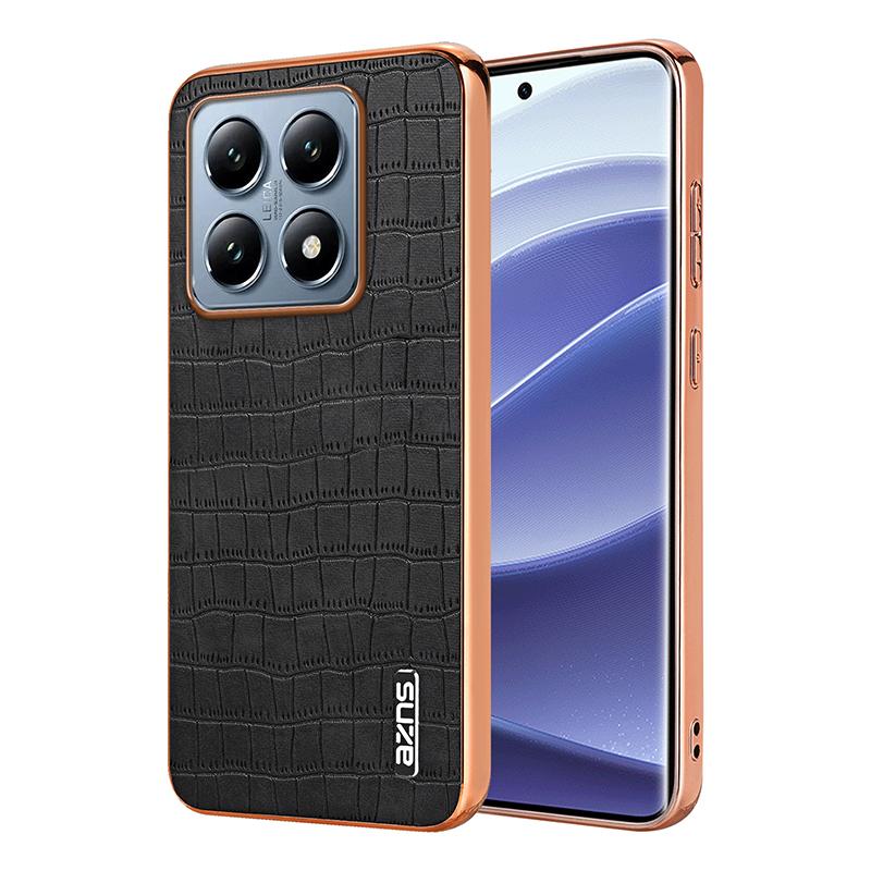 Чехол из искусственной кожи с крокодиловым узором для Xiaomi Mi 14T Pro 14T, противоударный, с мягким покрытием, с рамкой-бампером, с 3D-текстурой