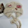 Bear ears sweet cute plush hat bow kt cat ear hat autumn and winter warm plush hat