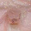 AB Rhinestone Fabric Glitter Rhinestone Mesh Fabric Stretch Crystal Glass Trim Mesh For Sewing Bag Shoes Dress Garment Decor