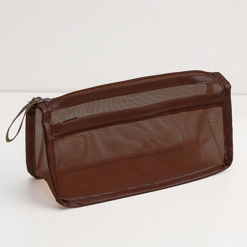 Сетчатый пенал для карандашей Прозрачная косметичка Чехол для кистей для макияжа Дорожный органайзер для косметики на молнии Сумка для хранения ручек