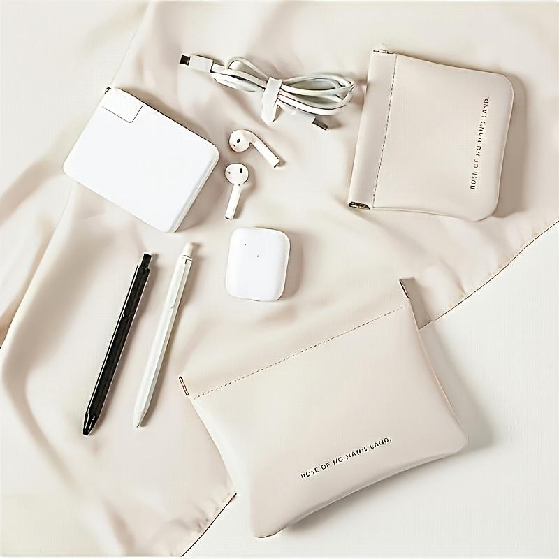 1 шт. Многофункциональная сумка для хранения из искусственной кожи, водонепроницаемая, легкая, портативная дорожная косметичка для наушников, помады, косметики, гигиенических прокладок