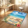 Beach Shell Starfish Theme Soft Crystal Velvet Rug Custom Name & Text Print Non Slip Floor Rug for Bedroom Living Room