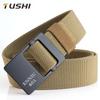 Новый мужской ремень для поездок на работу с автоматической пряжкой из нейлона, универсальный двухслойный толстый ремень для отдыха на природе
