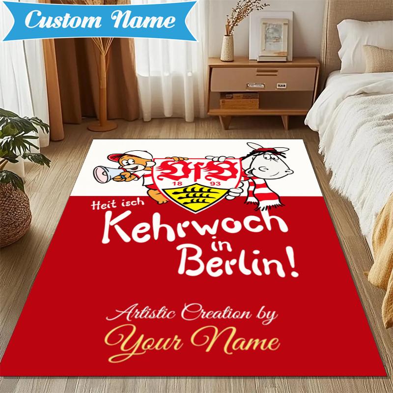 Custom Name Vfb Stuttgart Mascots Rug Indoor Floor Mat Chair Rug Perfect for Living Room, Bedroom, Playroom, Game Room Christmas fan gifts