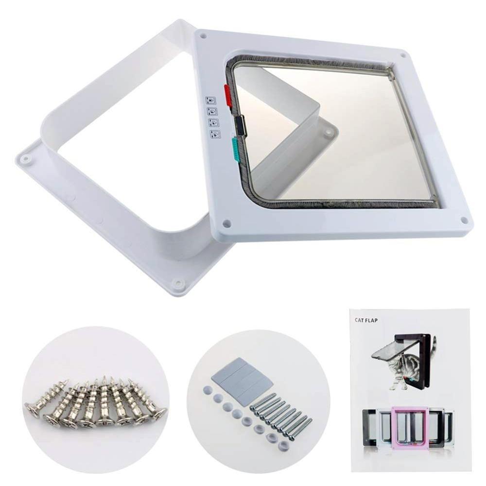 Дверь с флагом для кошек и собак, откидная дверь для кошек с 4-сторонним запиранием для внутренних и наружных дверей, водонепроницаемые двери для домашних животных для кошек и собак, подходят для окон и стен
